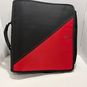Five Star Black and Red Laptop Binder Case with Handle